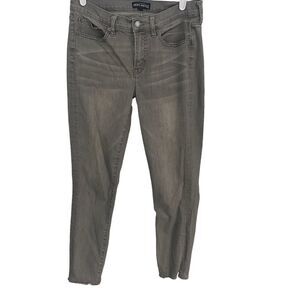 J.Crew Mercantile Jeans Womens 29 Grey Skinny‎ Raw Hem Mid Rise Stretch Denim